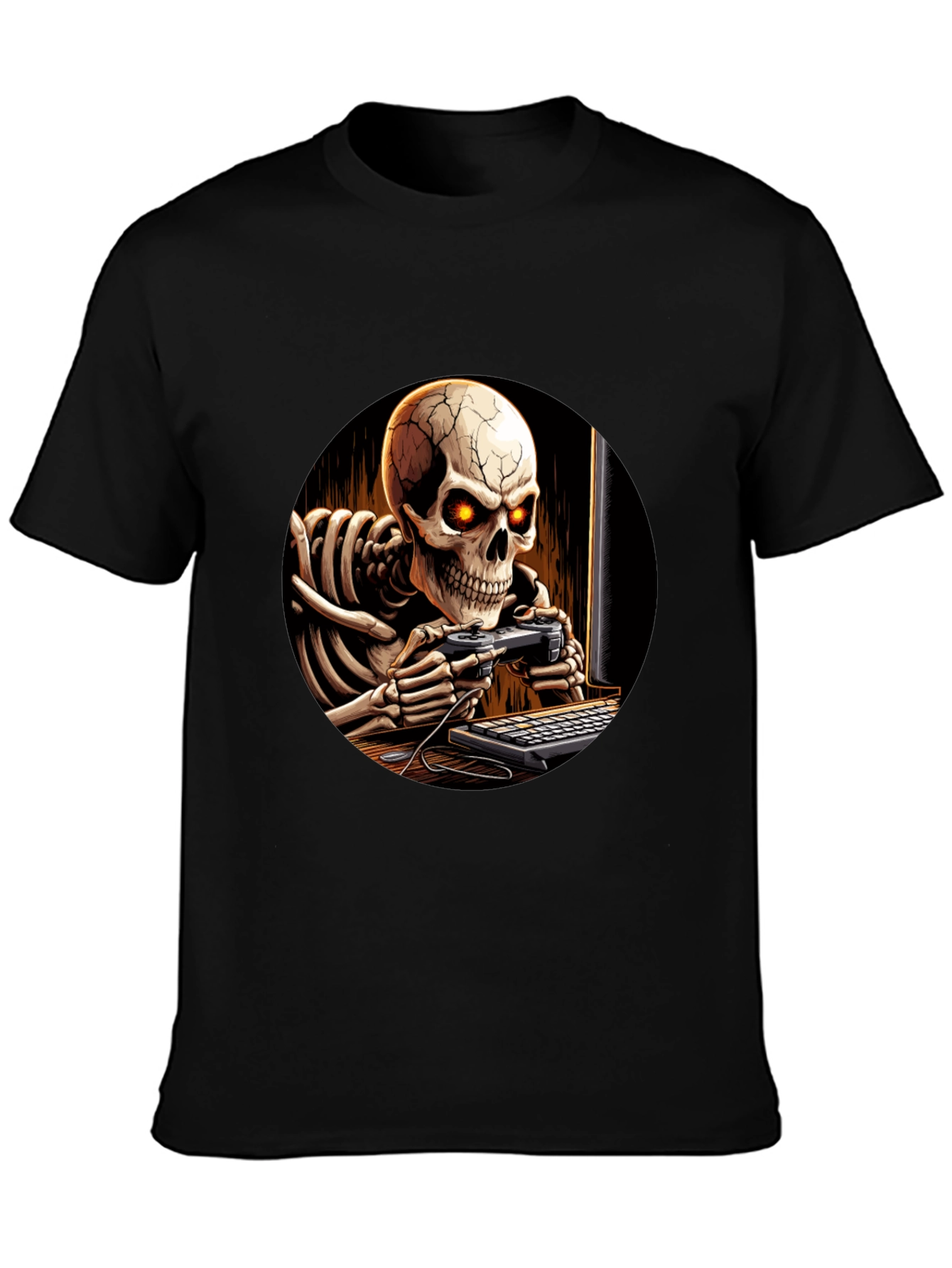 Skeleton Gamer Black T-Shirt