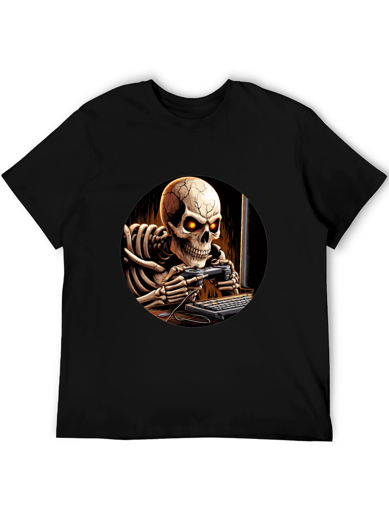 Skeleton Gamer Black T-Shirt