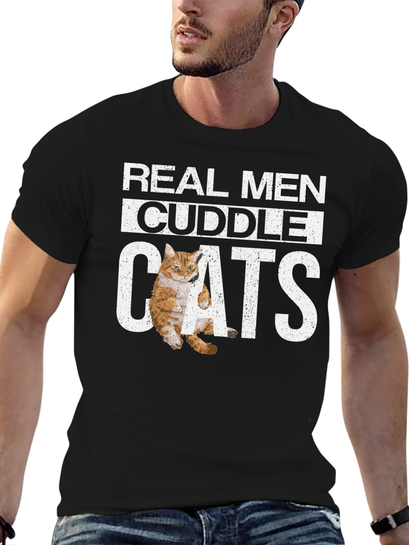 Real Men Cuddle Cats T-Shirt