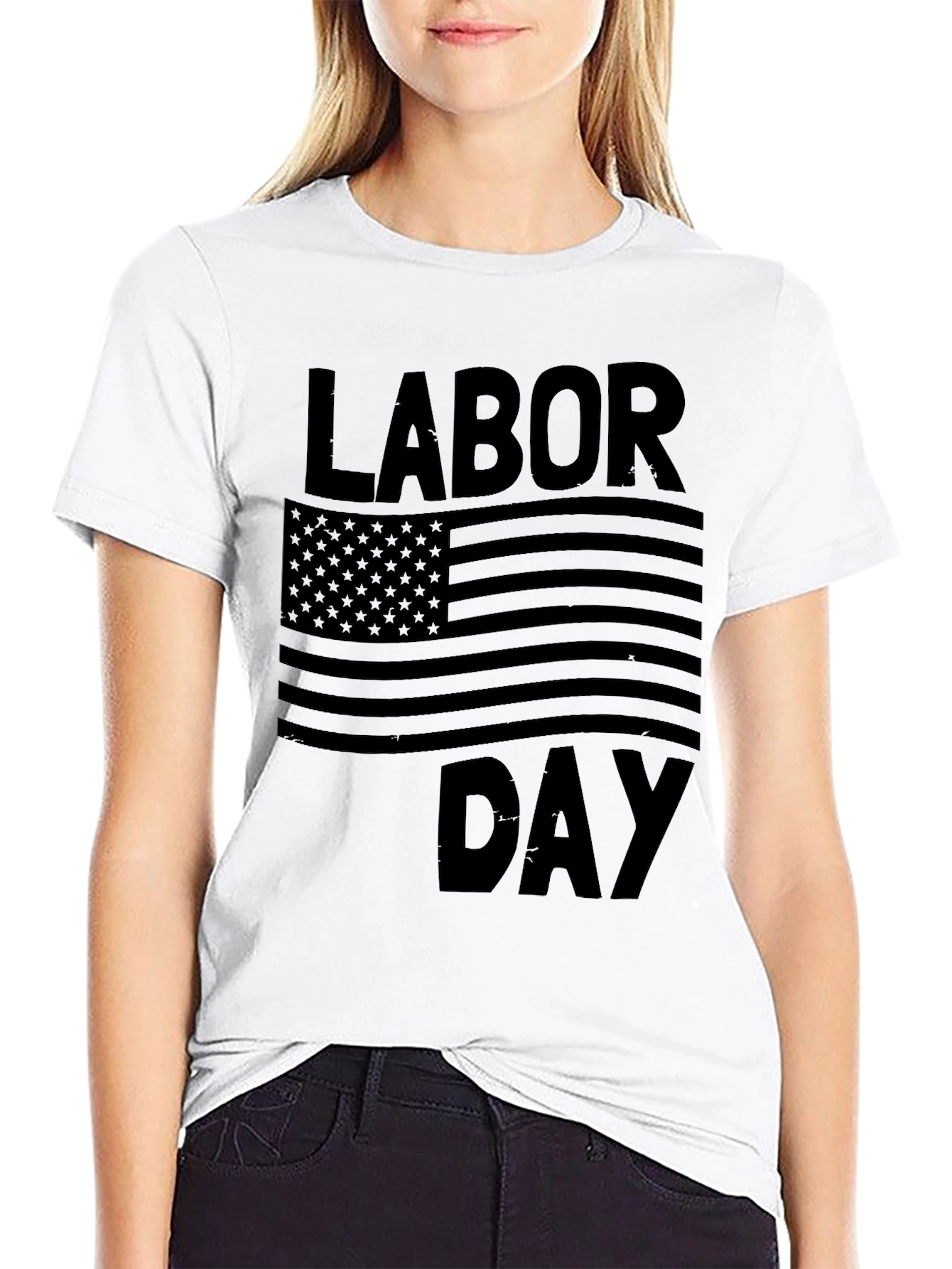 Labor Day American Flag Graphic T-Shirt