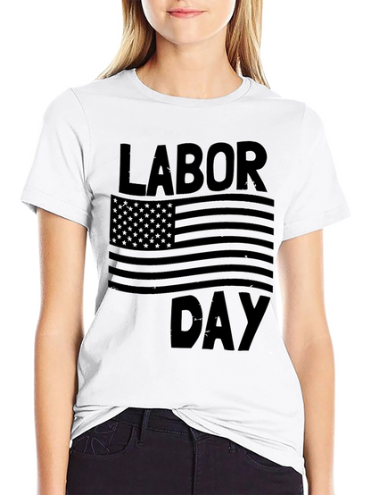 Labor Day American Flag Graphic T-Shirt