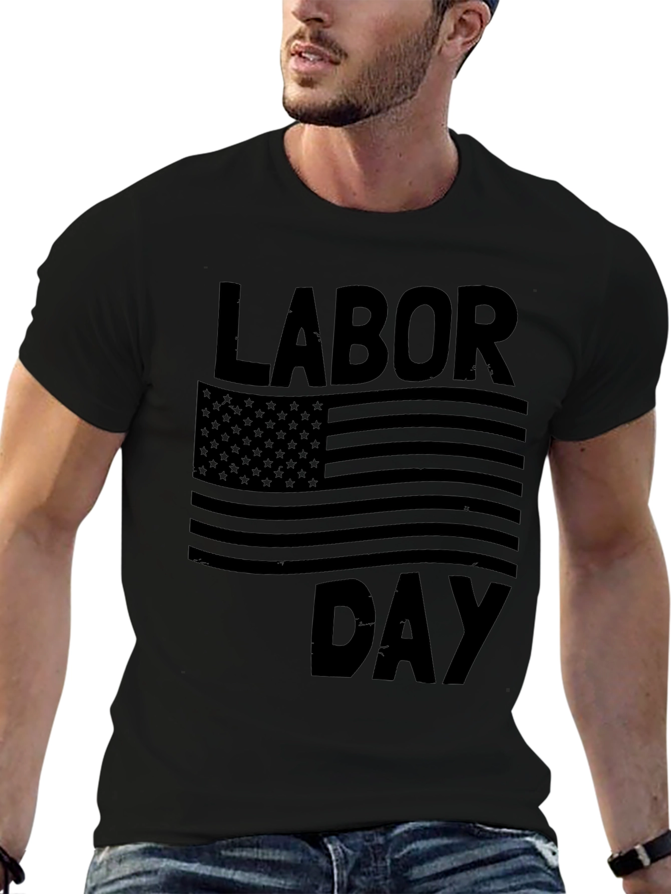 Labor Day American Flag Graphic T-Shirt