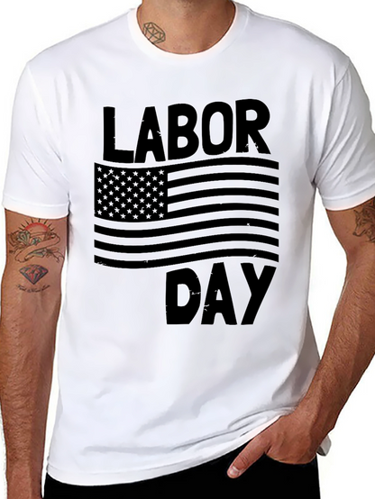 Labor Day American Flag Graphic T-Shirt