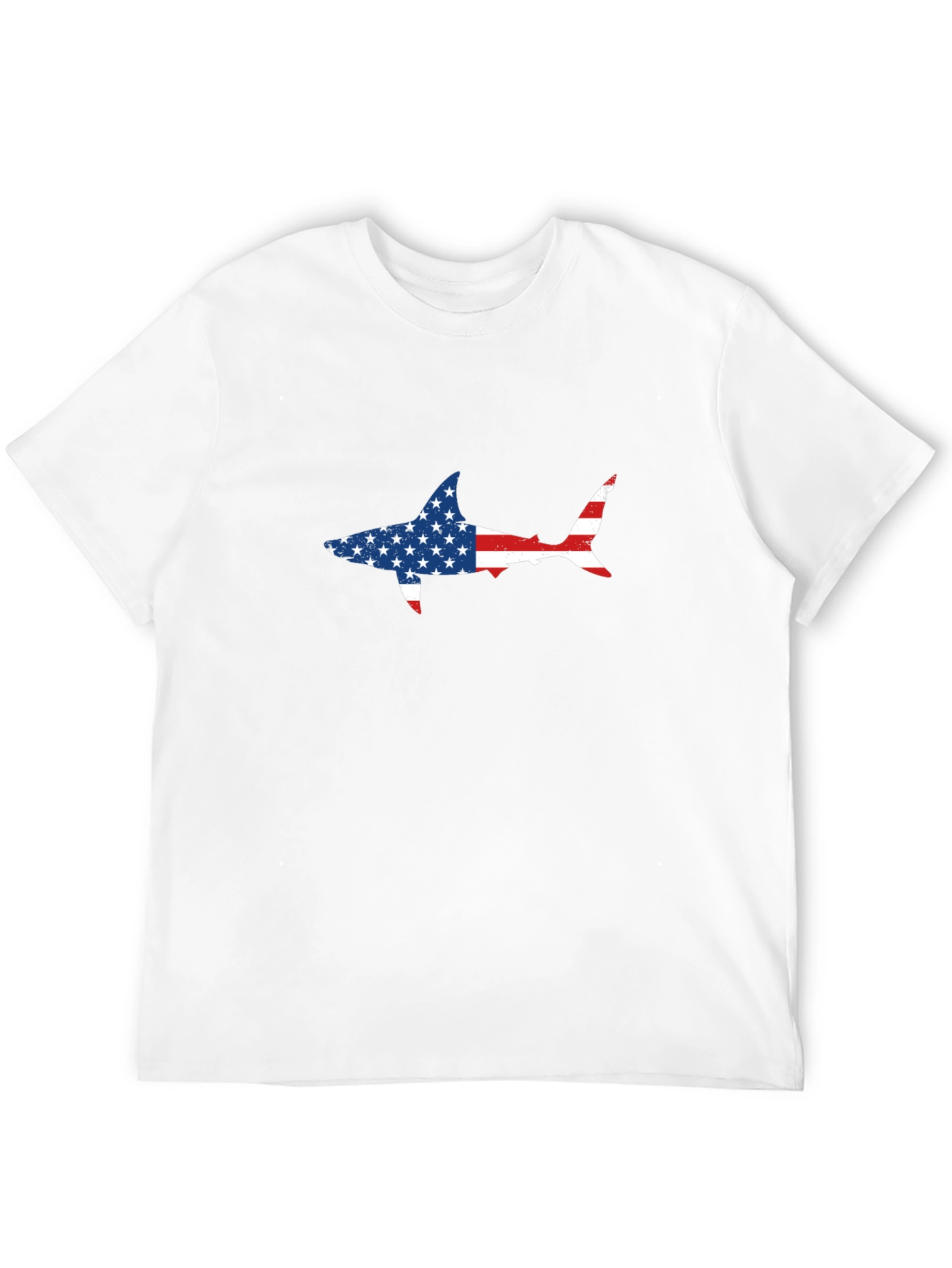 American Flag Shark Graphic Tee - Patriotic Style