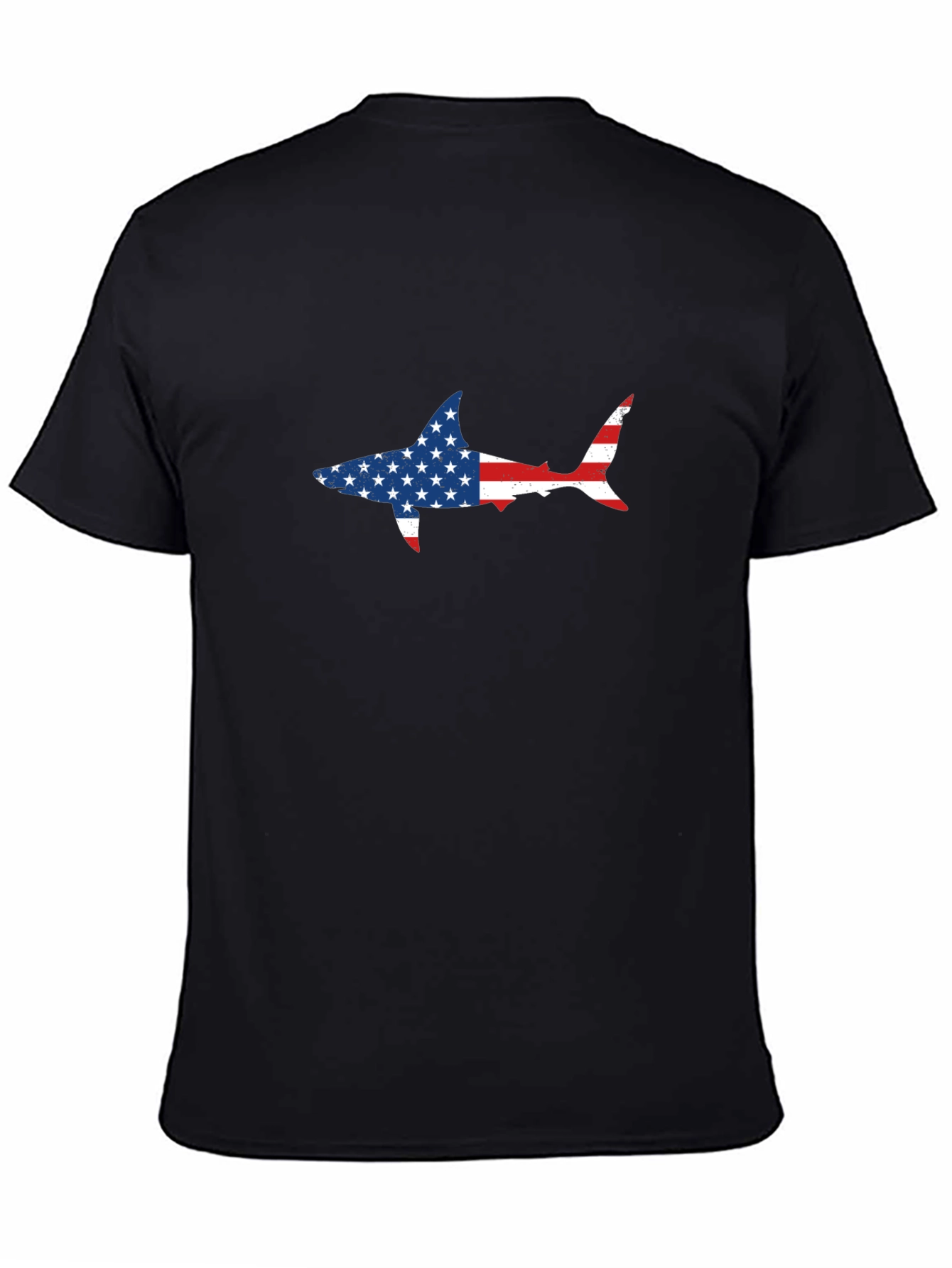 American Flag Shark Graphic Tee - Patriotic Style