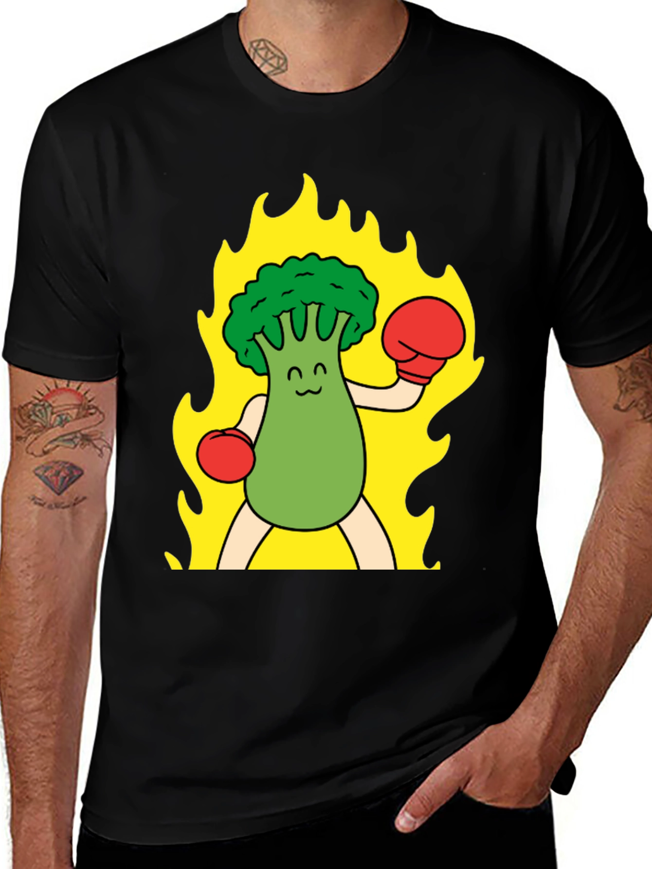 Broccoli Boxer T-Shirt - Funny Graphic Tee