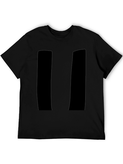Mens Black Pause Symbol Graphic Tee