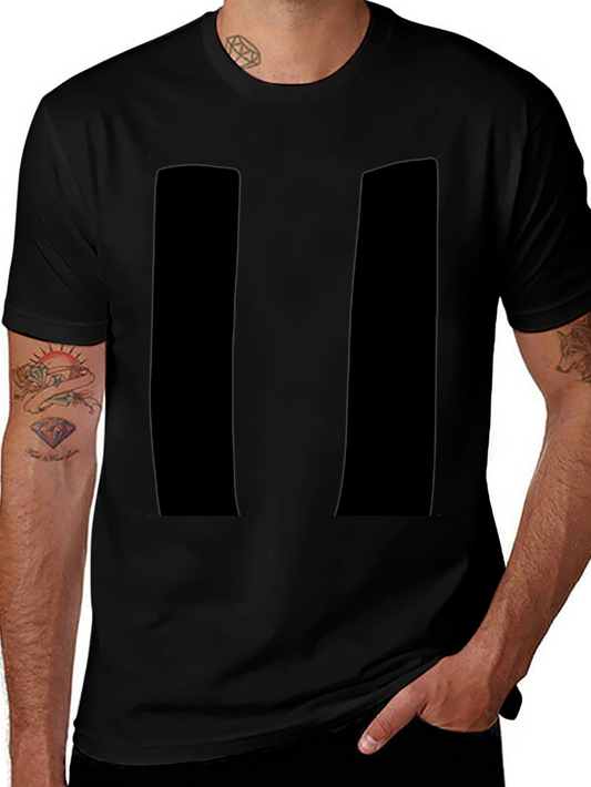 Mens Black Pause Symbol Graphic Tee