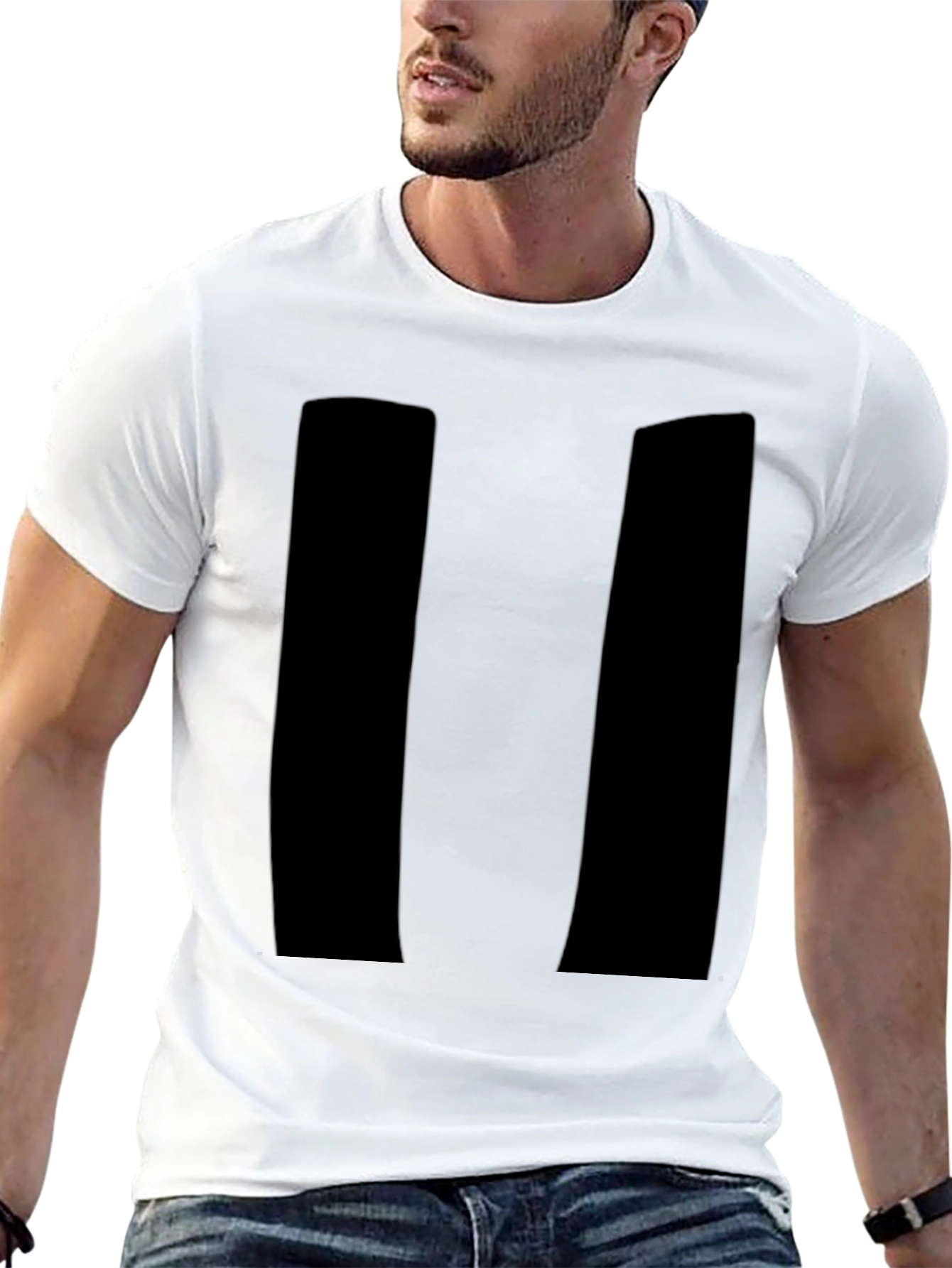 Mens Black Pause Symbol Graphic Tee