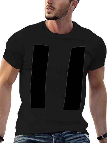 Mens Black Pause Symbol Graphic Tee