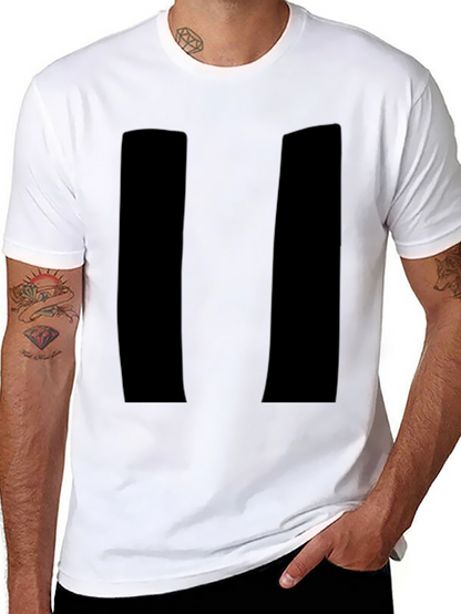 Mens Black Pause Symbol Graphic Tee