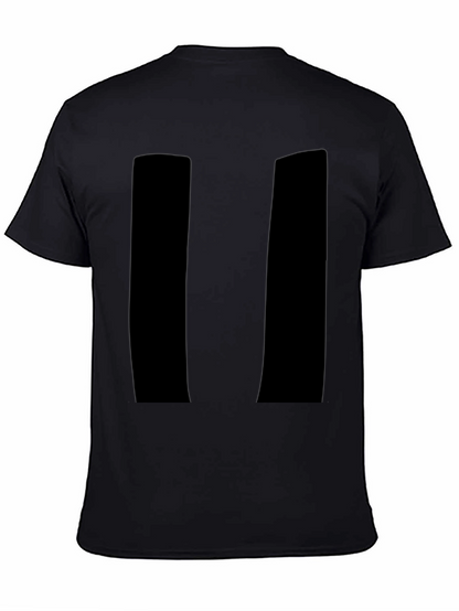 Mens Black Pause Symbol Graphic Tee