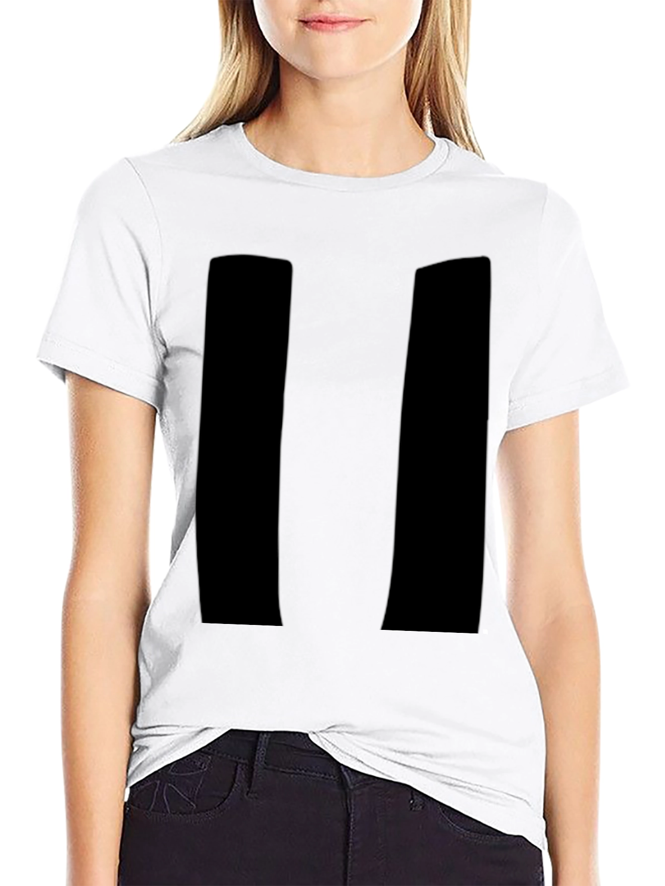 Mens Black Pause Symbol Graphic Tee