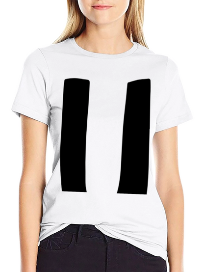 Mens Black Pause Symbol Graphic Tee