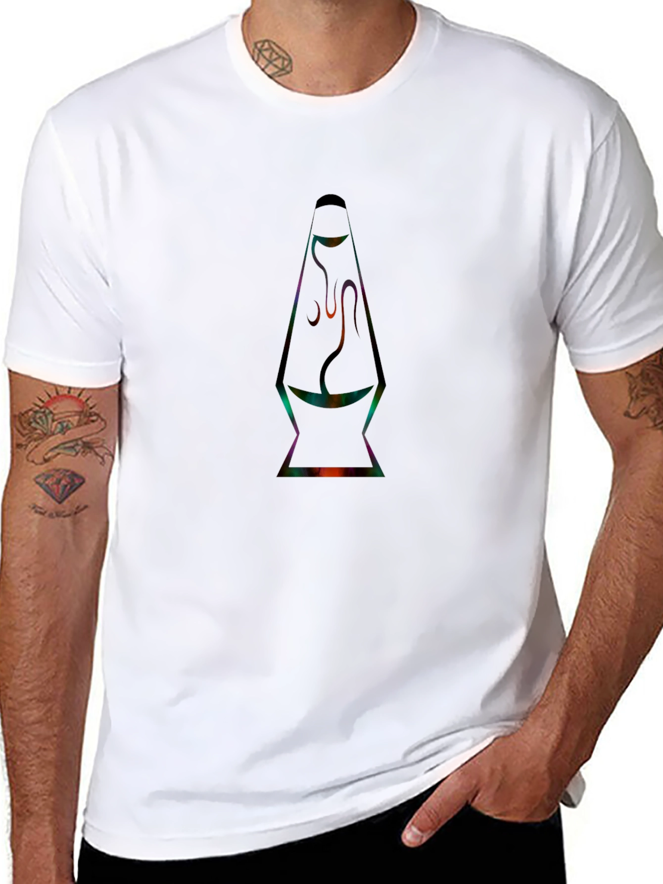 Retro Lava Lamp Graphic Tee - Black T-Shirt