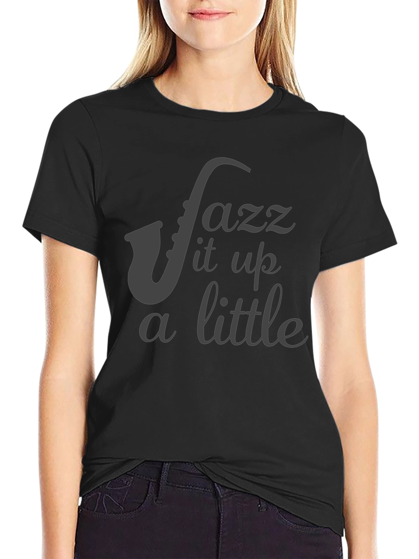 Jazz It Up T-Shirt - Black Saxophone Music Tee