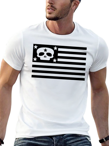 Skull Flag Graphic Tee - Black