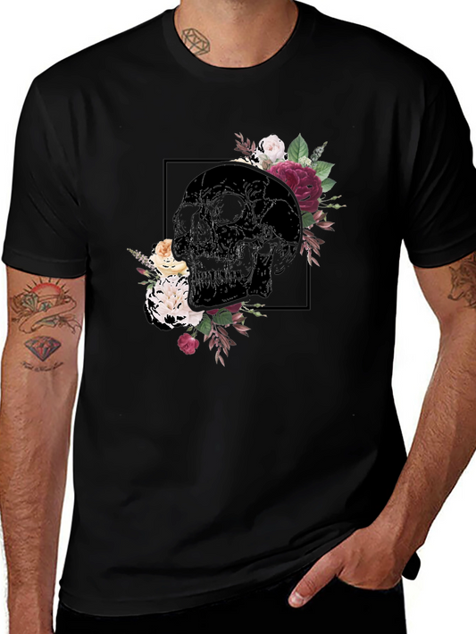 Floral Skull Graphic Tee