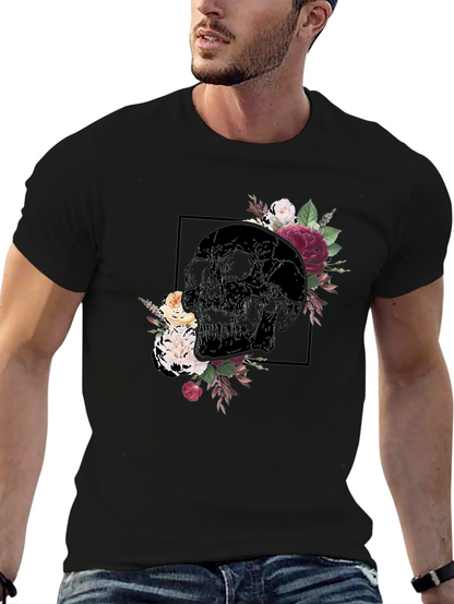 Floral Skull Graphic Tee