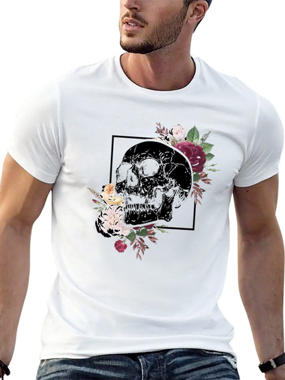 Floral Skull Graphic Tee