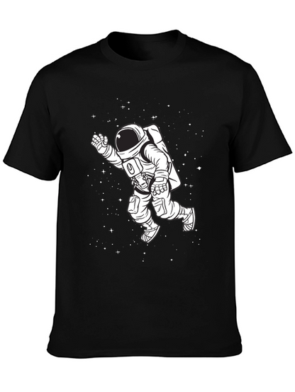 Astronaut in Space Black T-Shirt