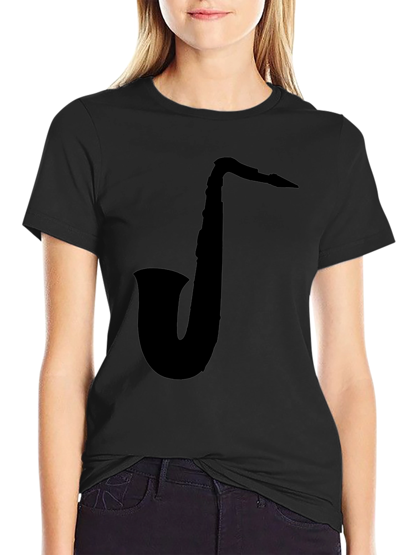 Saxophone Graphic Black T-Shirt