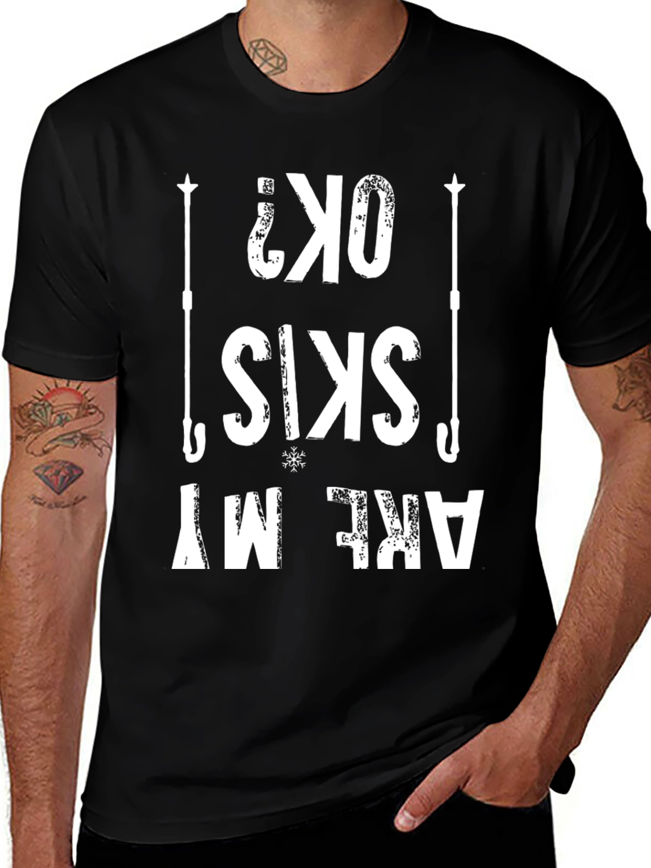 Funny Skiing T-Shirt - Are My Skis OK?