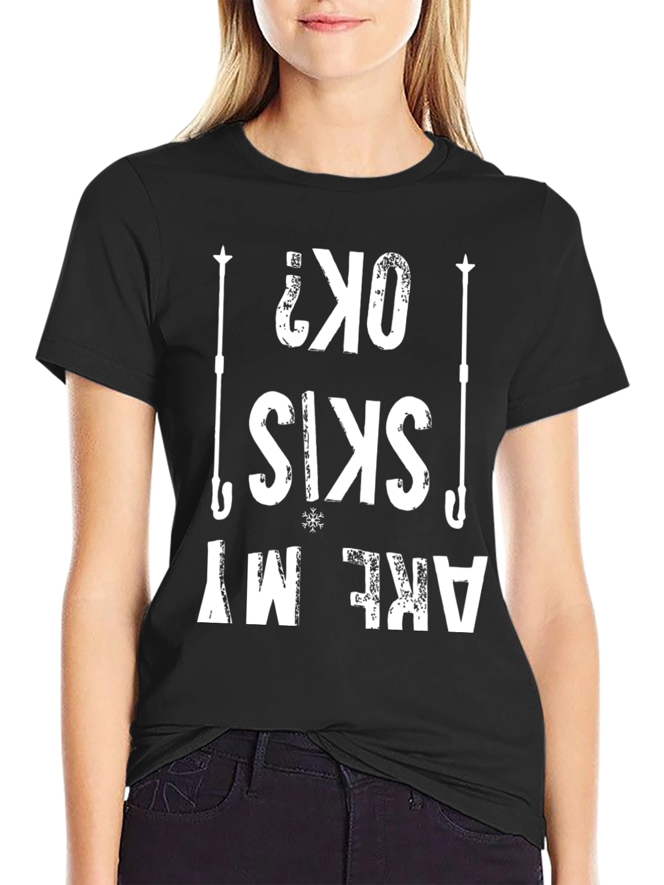 Funny Skiing T-Shirt - Are My Skis OK?