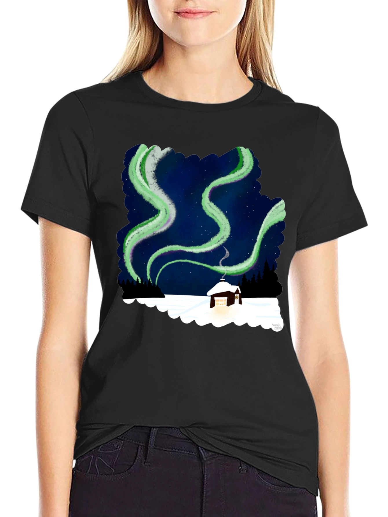 Aurora Cabin Black T-Shirt