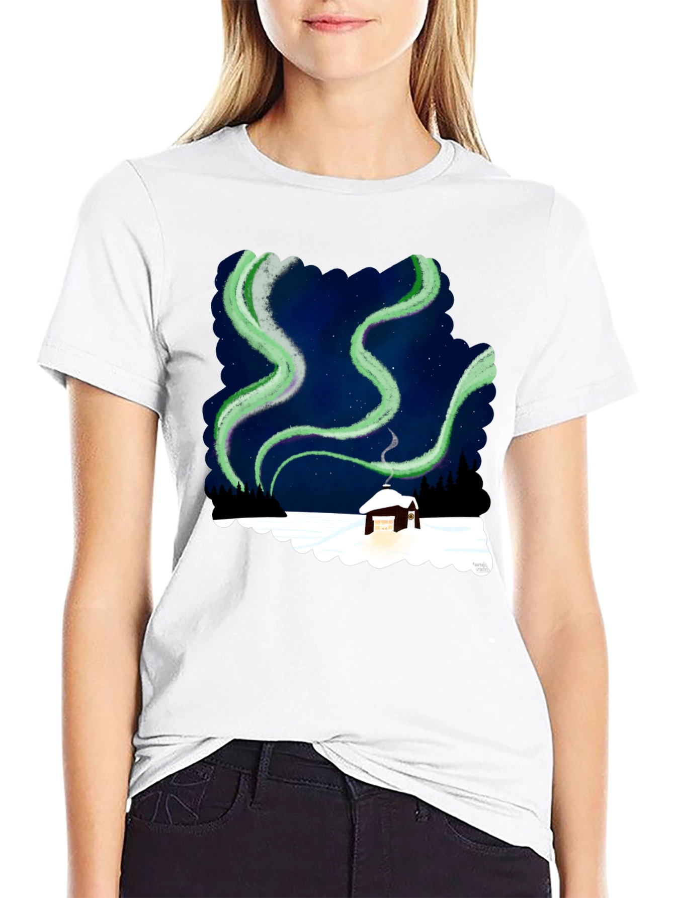 Aurora Cabin Black T-Shirt