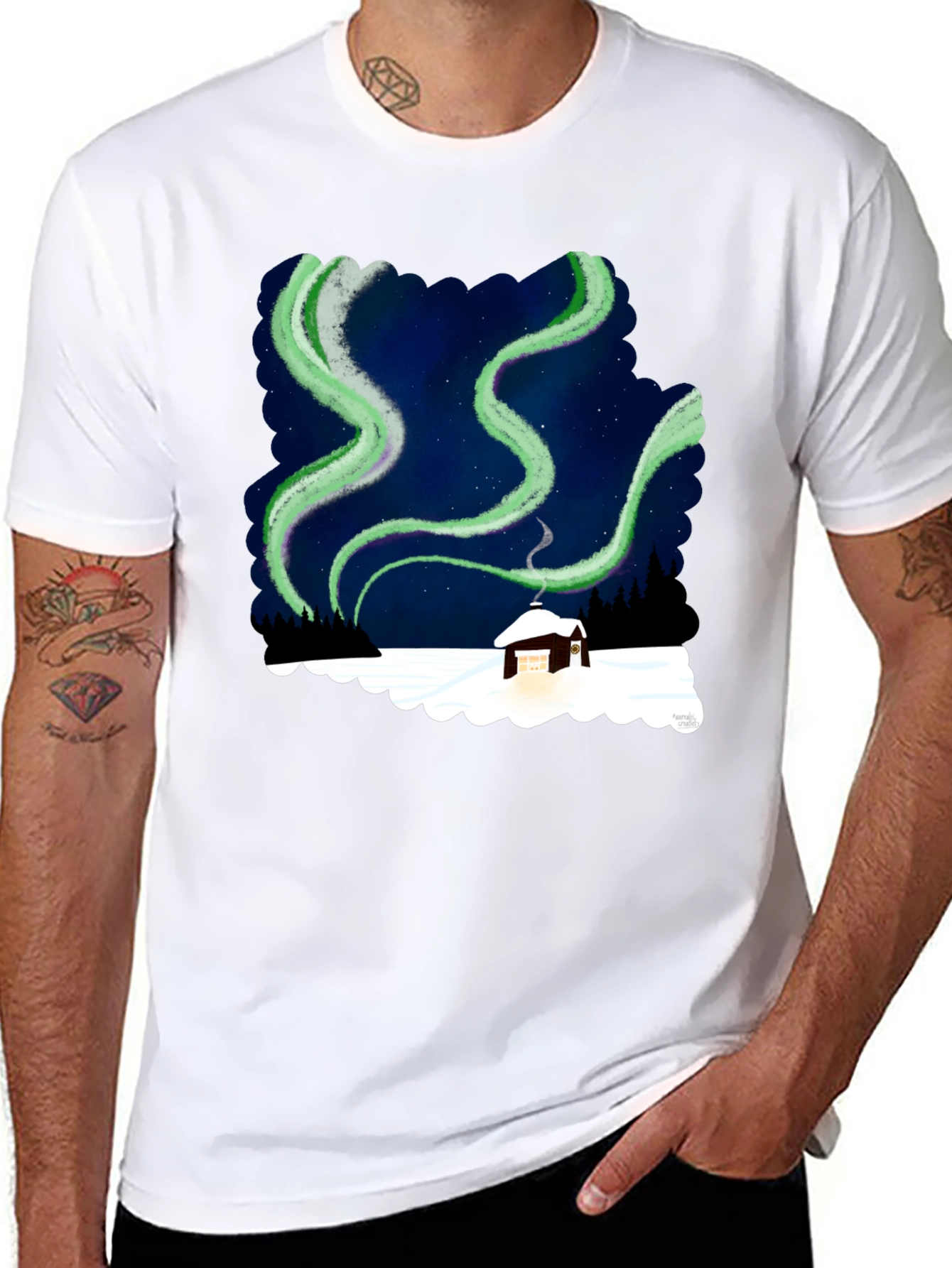 Aurora Cabin Black T-Shirt