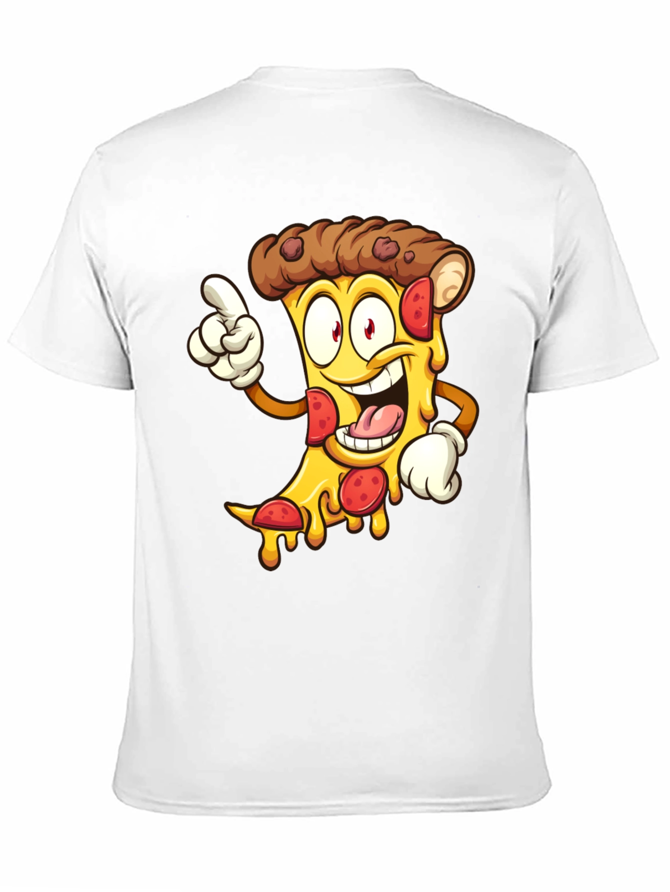 Pizza Cartoon Graphic Tee - Black