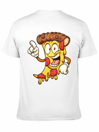 Pizza Cartoon Graphic Tee - Black