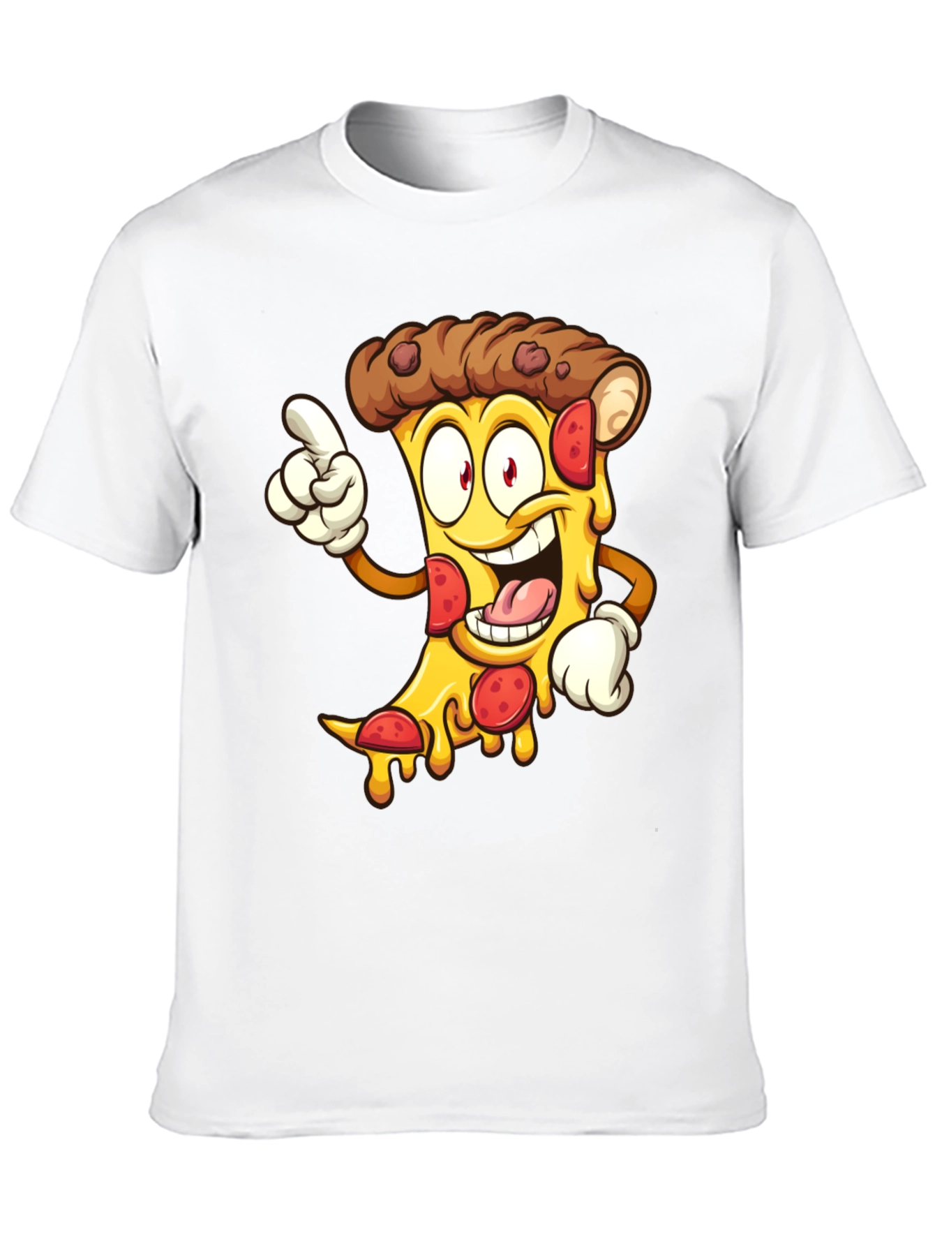 Pizza Cartoon Graphic Tee - Black