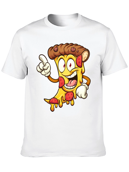 Pizza Cartoon Graphic Tee - Black