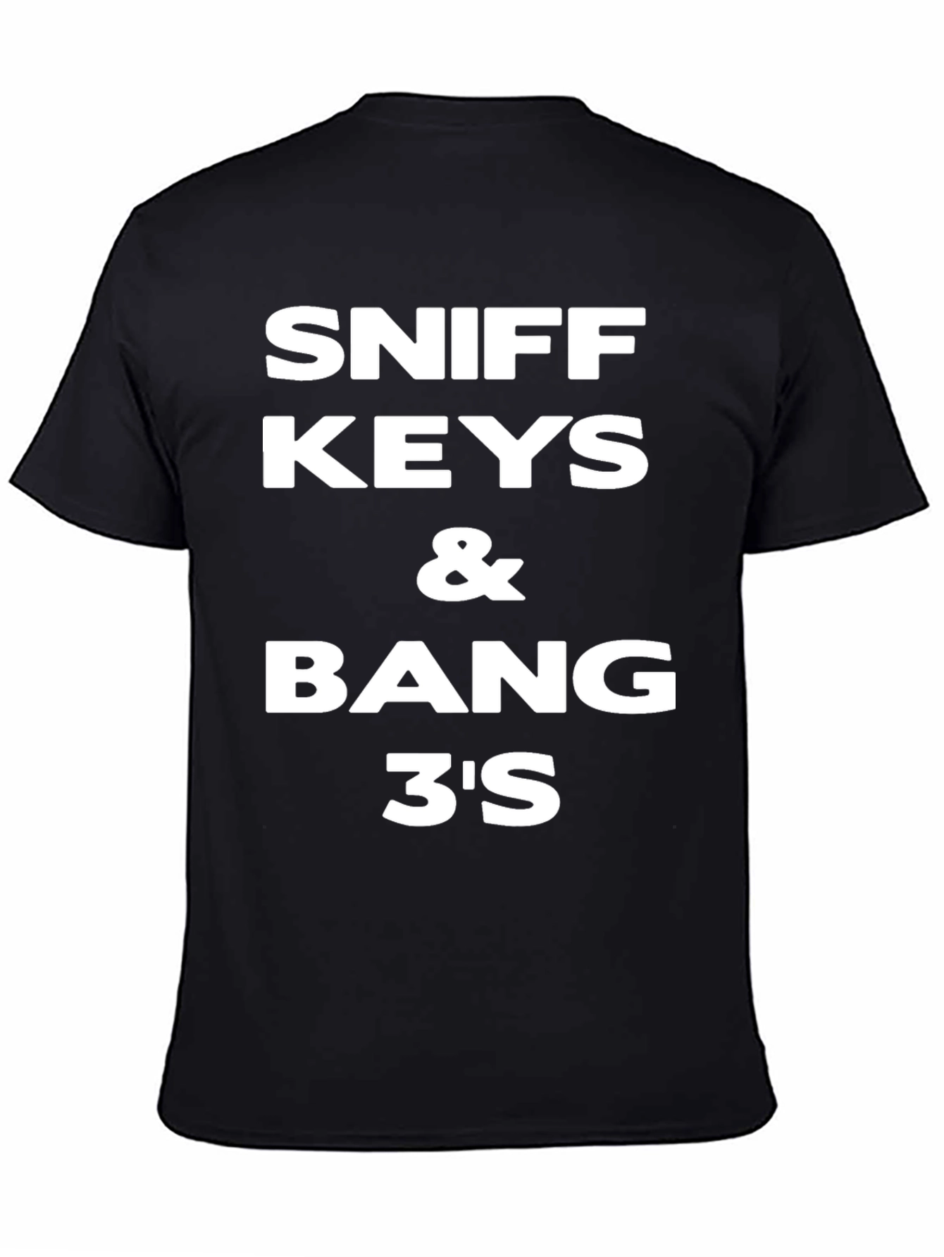 Sniff Keys and Bang 3s Black Graphic Tee
