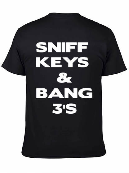 Sniff Keys and Bang 3s Black Graphic Tee