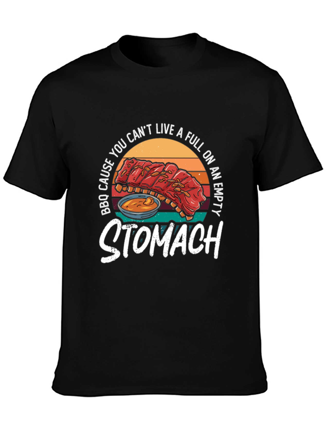 BBQ Ribs Graphic T-Shirt - Full Stomach Club