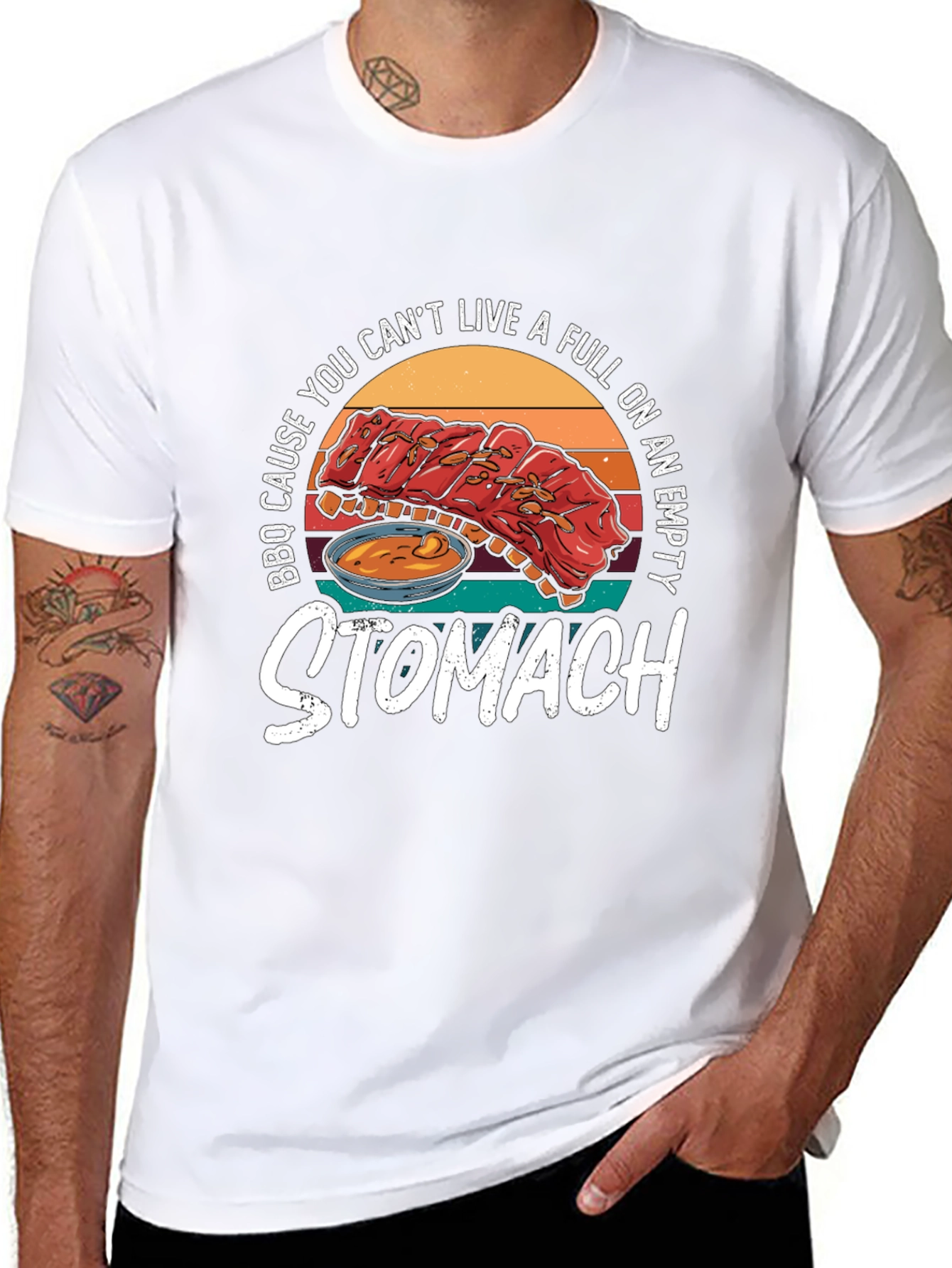 BBQ Ribs Graphic T-Shirt - Full Stomach Club