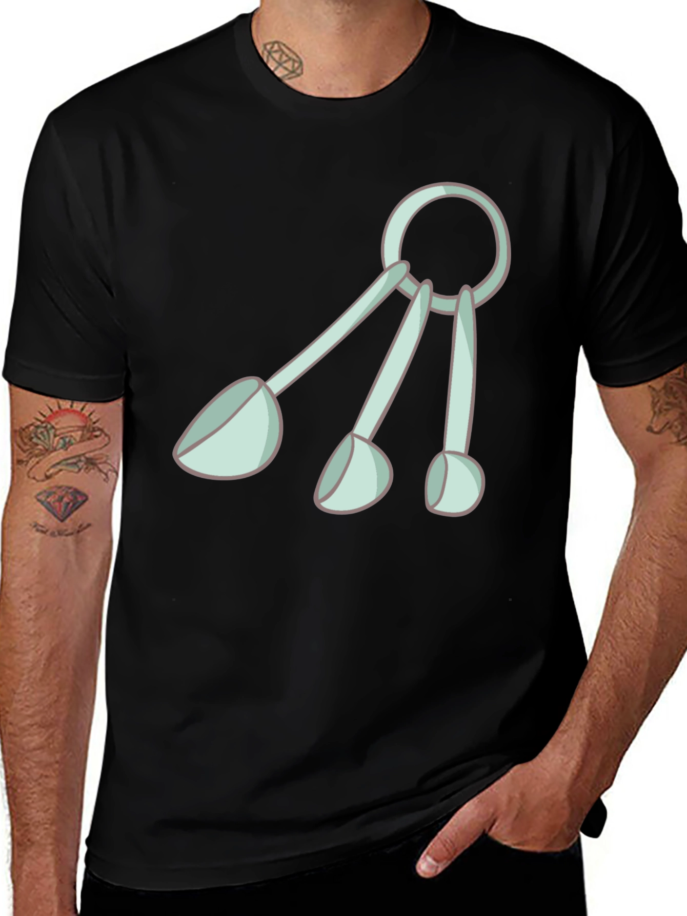 Fun Measuring Spoons Graphic Tee - Black
