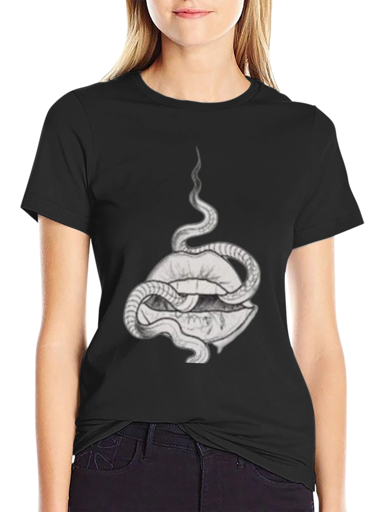 Snake and Lips Graphic Tee