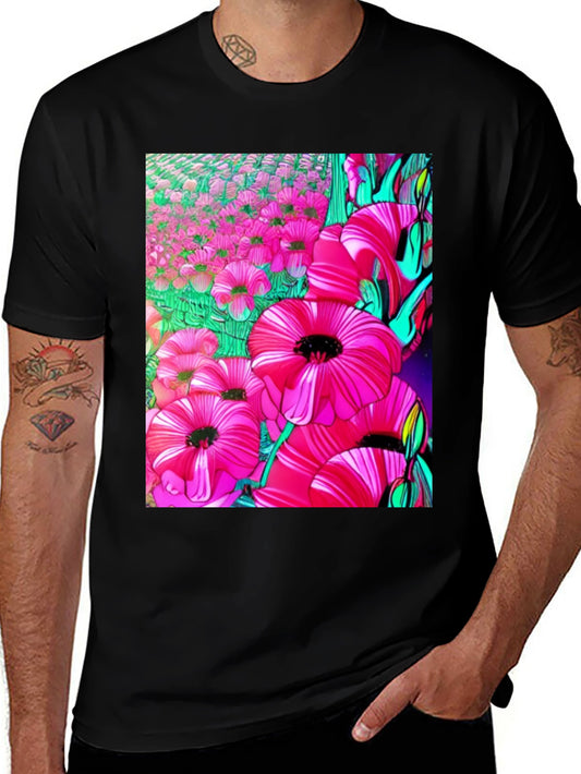 Floral Print Graphic T-Shirt - Vibrant Flower Design