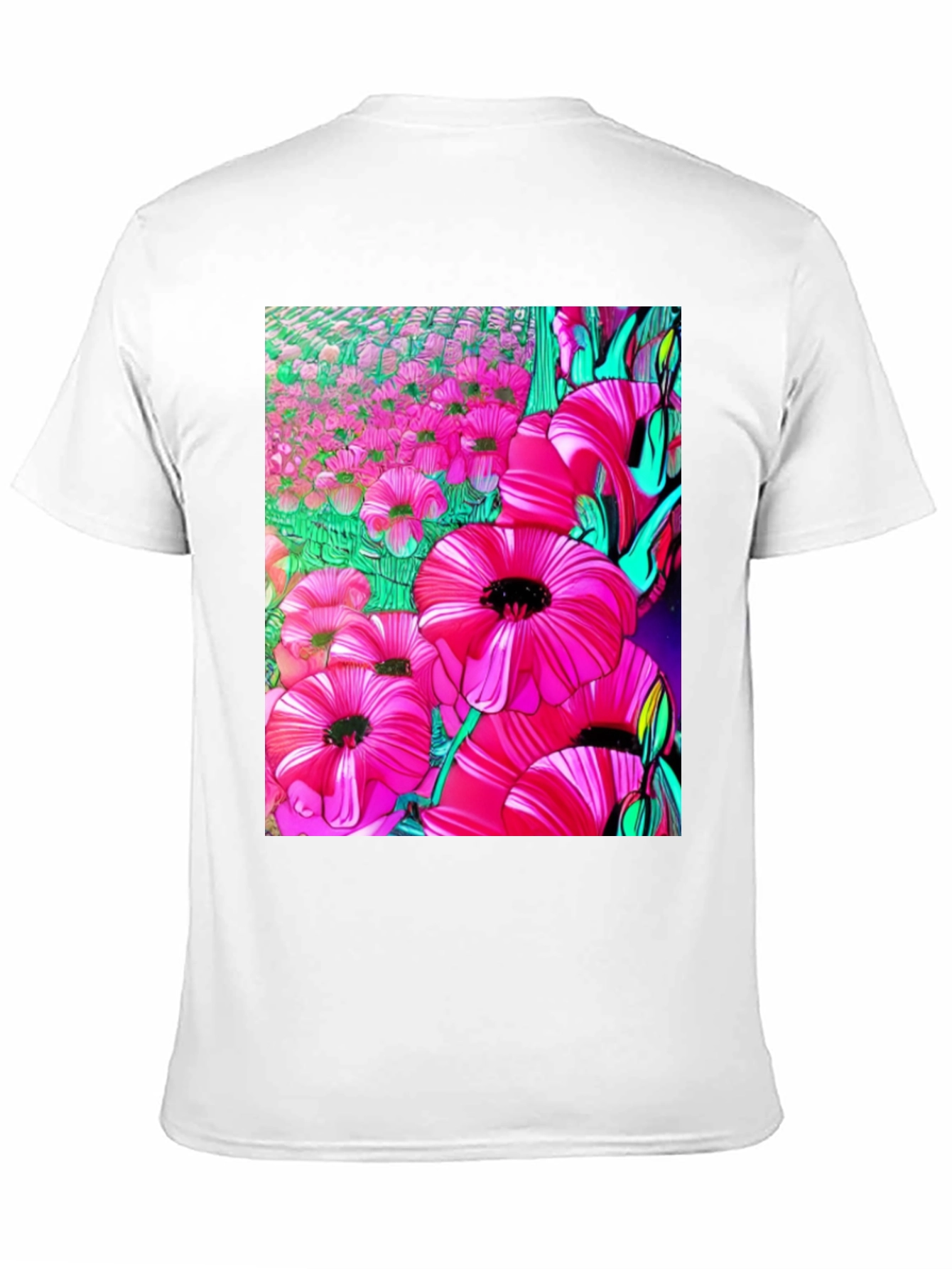 Floral Print Graphic T-Shirt - Vibrant Flower Design