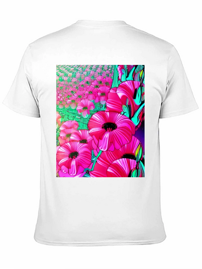 Floral Print Graphic T-Shirt - Vibrant Flower Design