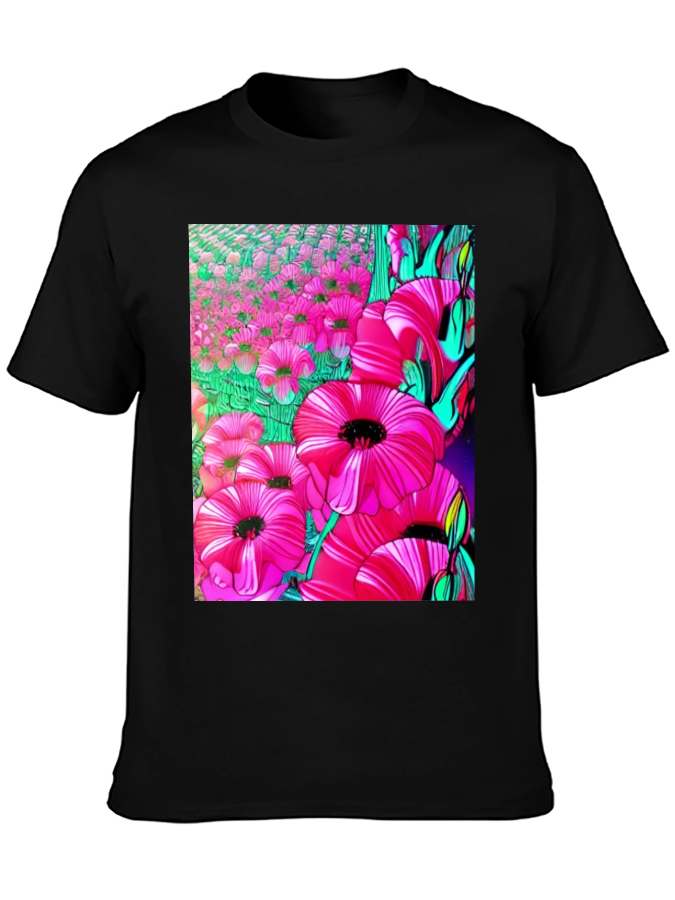 Floral Print Graphic T-Shirt - Vibrant Flower Design
