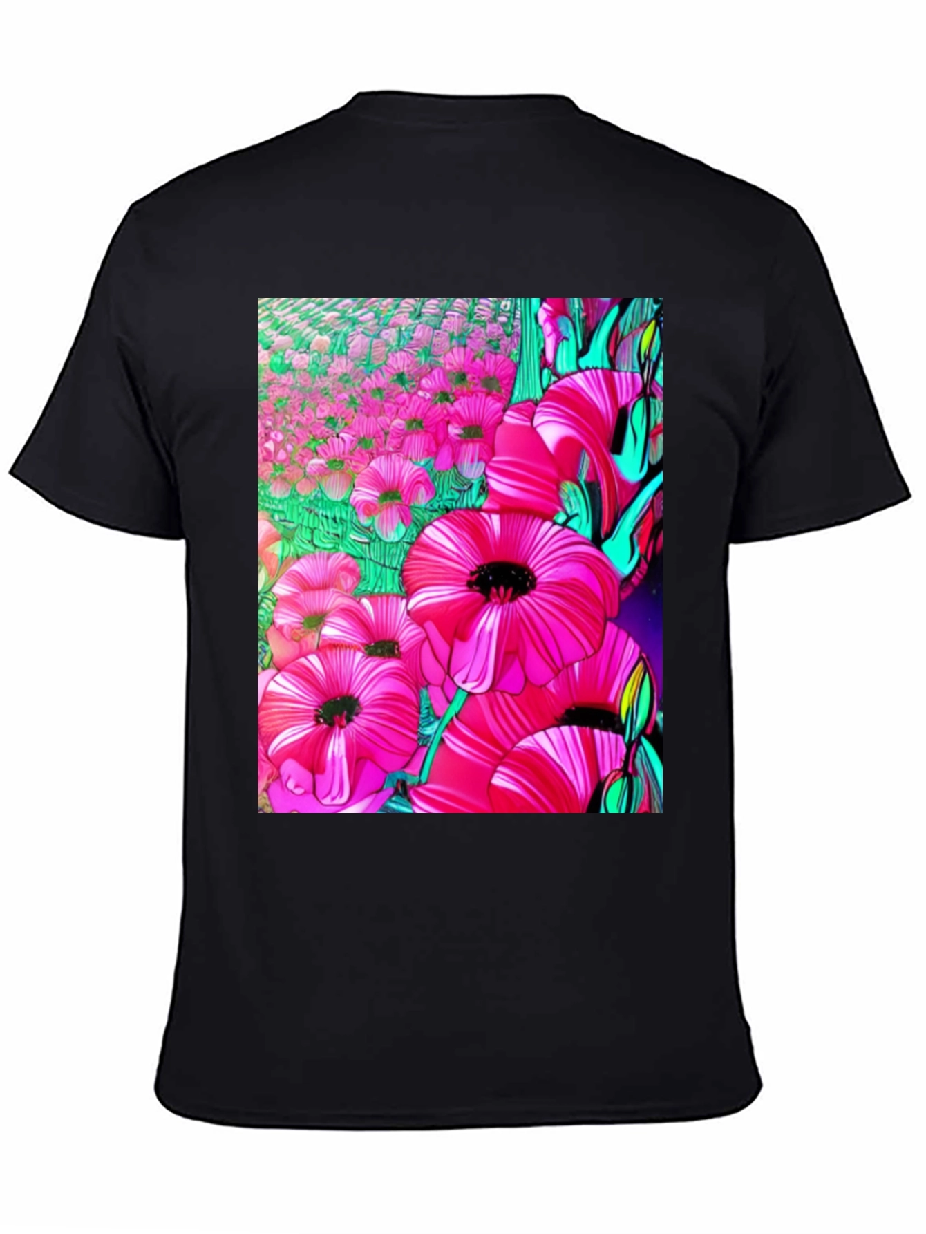 Floral Print Graphic T-Shirt - Vibrant Flower Design