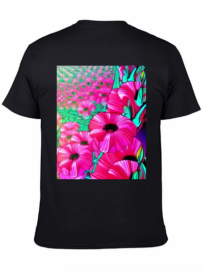 Floral Print Graphic T-Shirt - Vibrant Flower Design