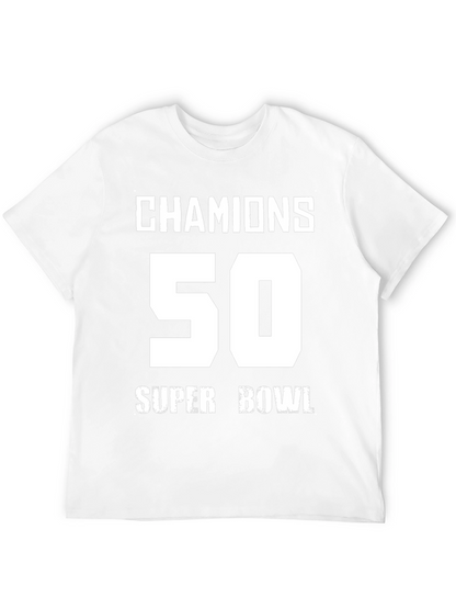 Champions 50 Super Bowl Black T-Shirt