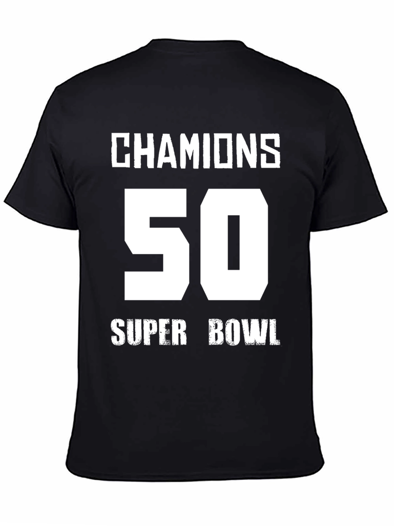 Champions 50 Super Bowl Black T-Shirt