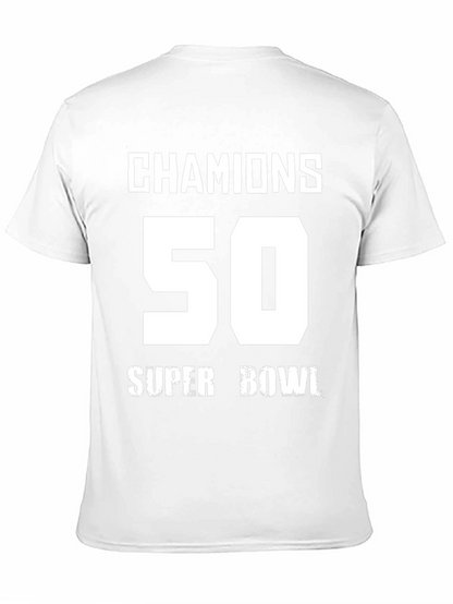 Champions 50 Super Bowl Black T-Shirt